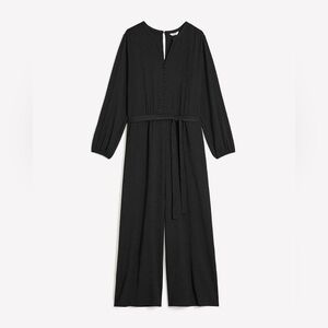 New With Tags Penningtons‎ Size 1X Maxi Wide-Leg Belted Black Jumpsuit